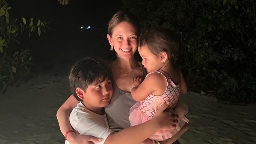 ellen adarna with her children elias and liana