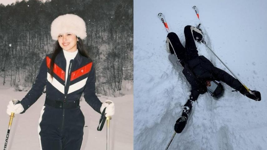 Shuvee Etrata skiing in Japan