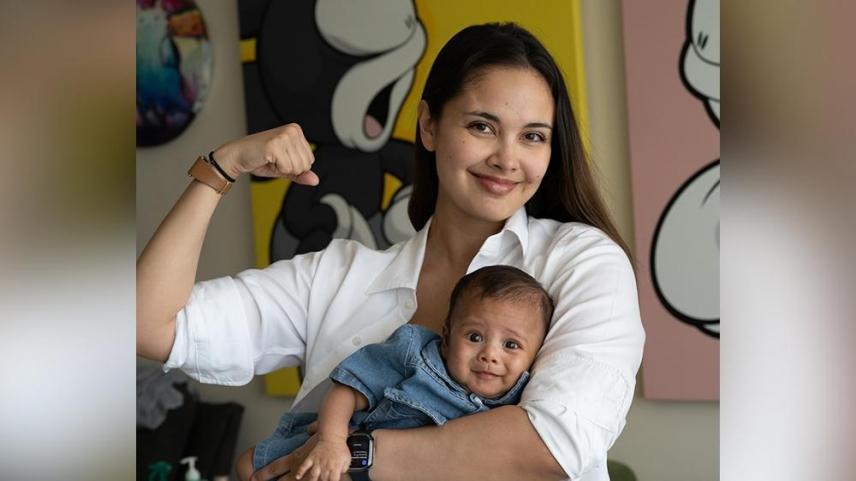 Megan Young with son Leon