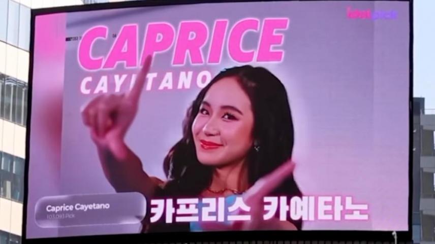 Caprice Cayetano billboard in South Korea