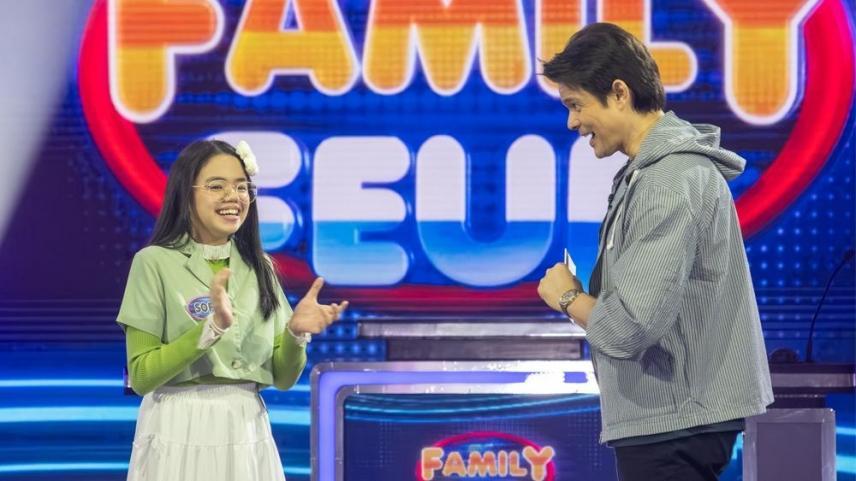 Sofia Mallares and Dingdong Dantes in Family Feud