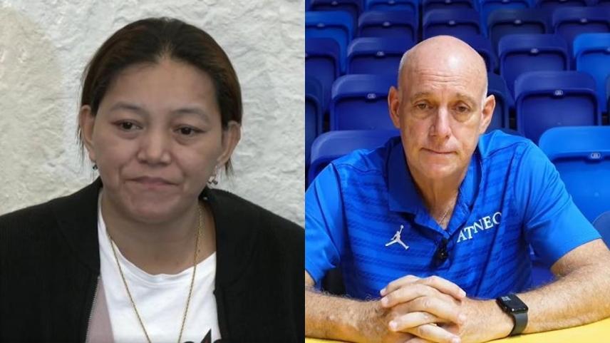 Rene Baterbonia mother Rovelyn and Coach Tab Baldwin