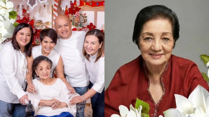 Candy Pangilinan with siblings and late mother Dori Espiritu
