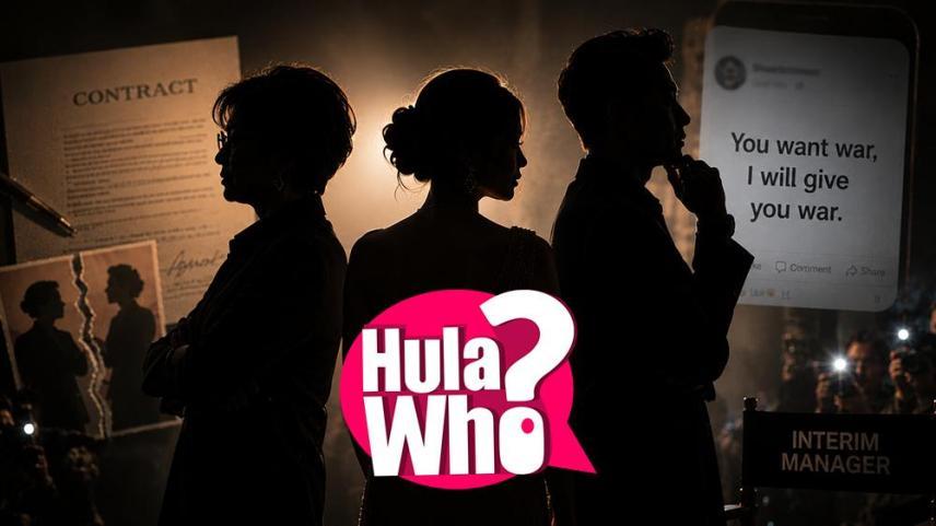 silhouette of talent manager, actress and a male interim manager