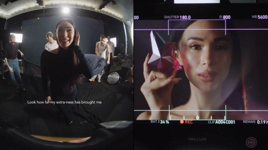 heart evangelista in mugler campaign shoot