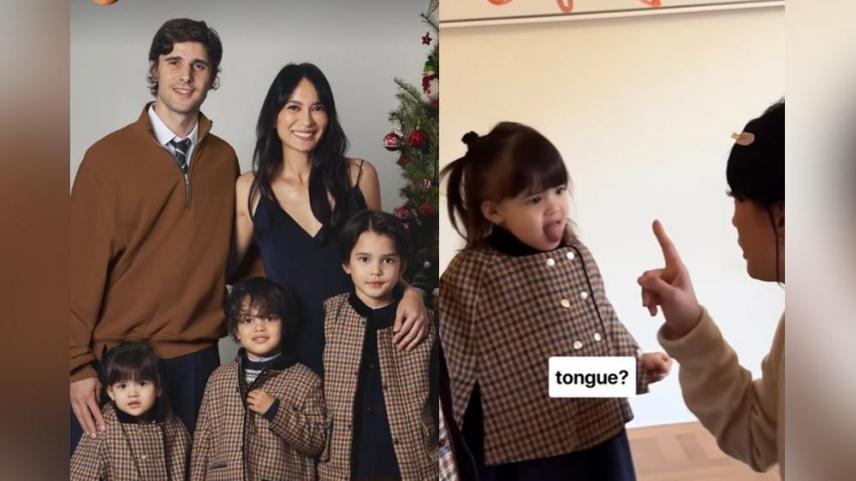 Isabelle Daza Christmas family photo