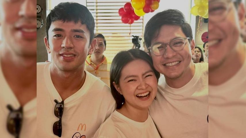 Alden Richards, Barbie Forteza, David Licauco in World Egg Day at McDonalds