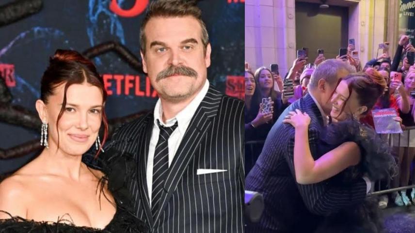 Millie Bobby Brown and David Harbour 