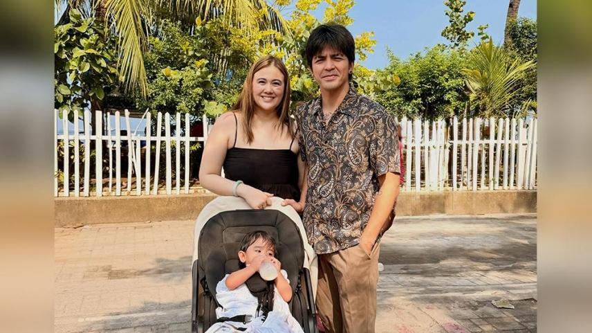 mark herras, nicole donesa, and child