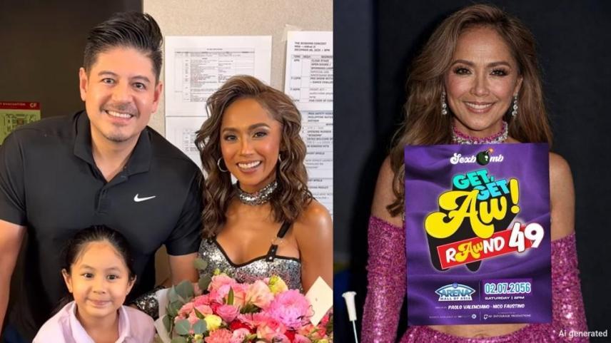 Arthur Solinap, Rochelle Pangilinan, daughter, and Sexbomb Girls