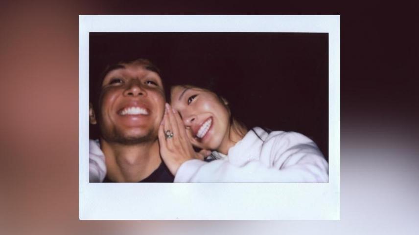 Alex Albon and Lily Muni He engagement