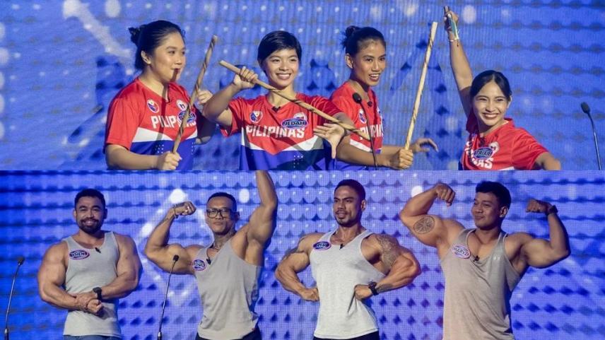 Philippine national arnis team and professional bodybuilders in Family Feud