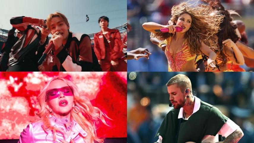 BTS, Shakira, Madonna, Justin Bieber, Coldplay