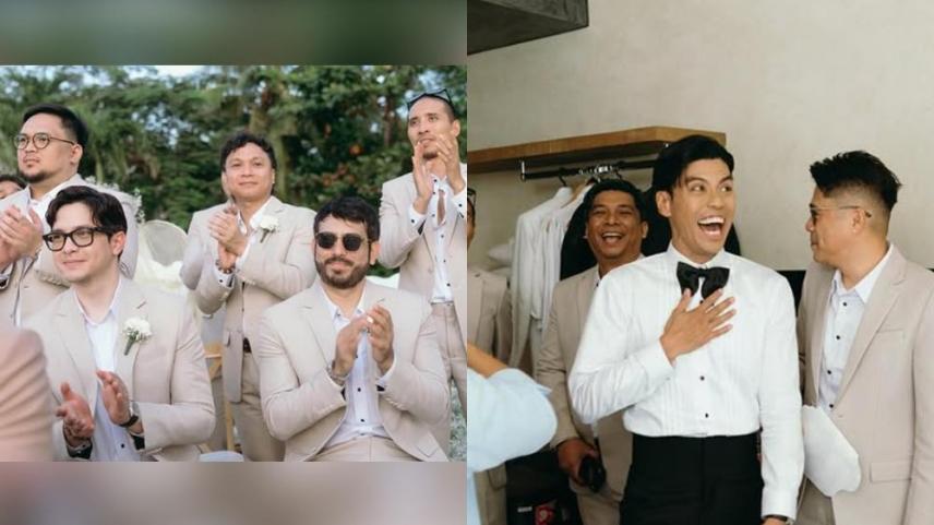Jerald Napoles and his groomsmen