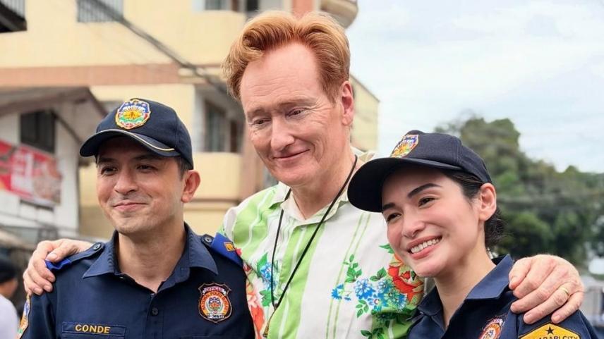 dennis trillo and jennylyn mercado with conan obrien