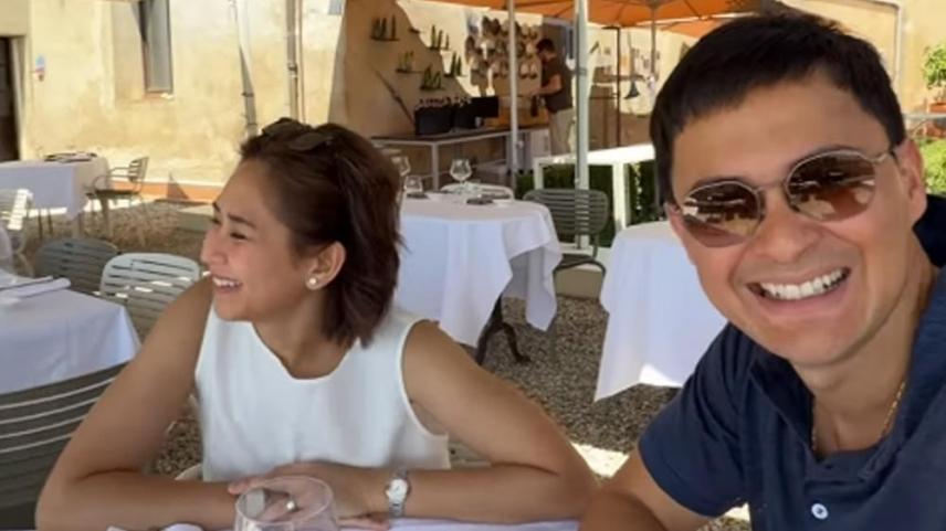 Matteo Guidicelli and Sarah Geronimo in Tuscany