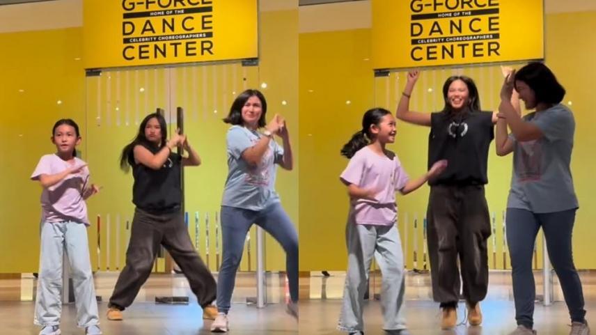 camille prats and daughter nala attending dance class together