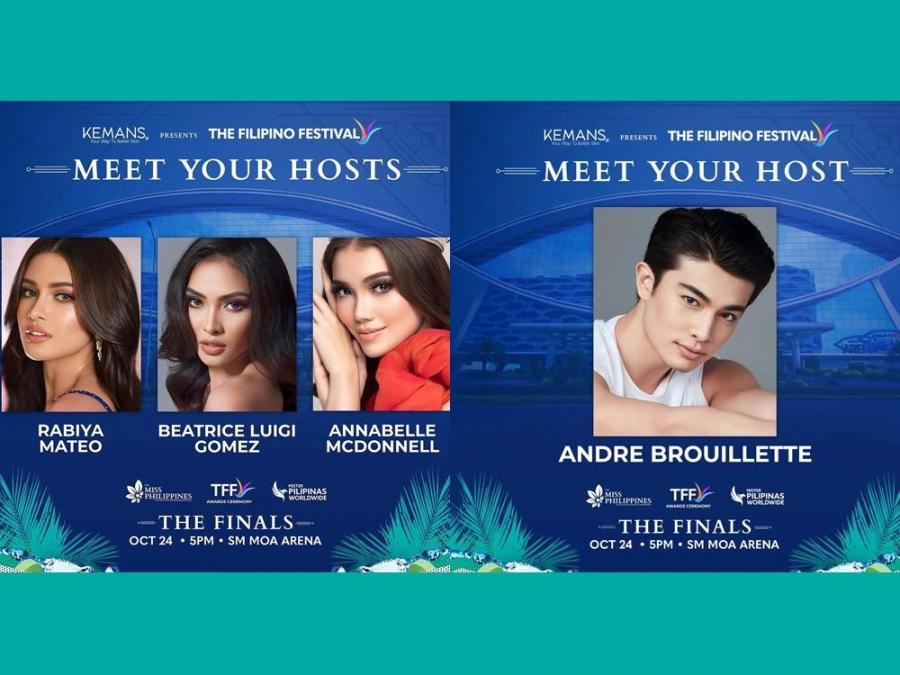 The Miss Philippines and Mister Pilipinas Worldwide hosts