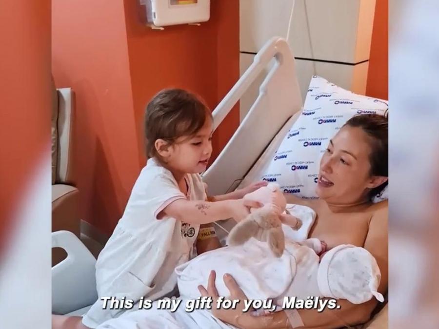 Solenn Heussaff, Tili, and Maelys