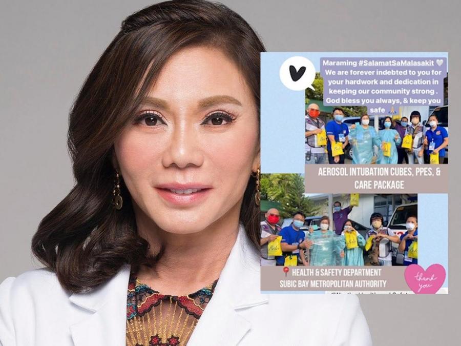 Vicki Belo donates aerosol boxes
