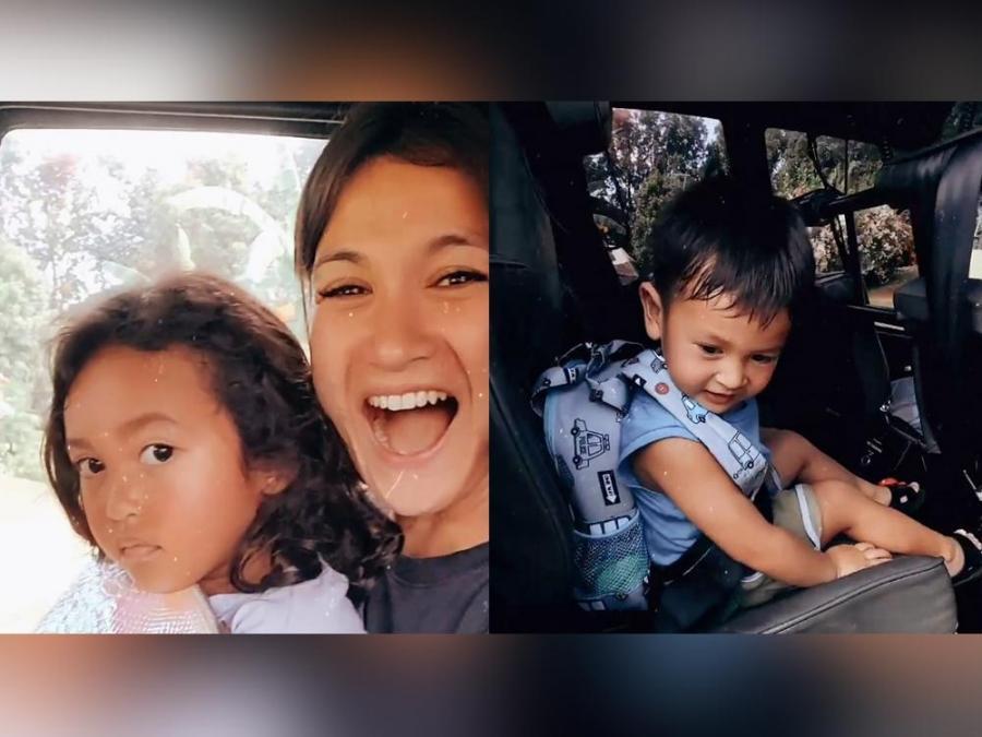 Camille Prats with Nala and Nolan