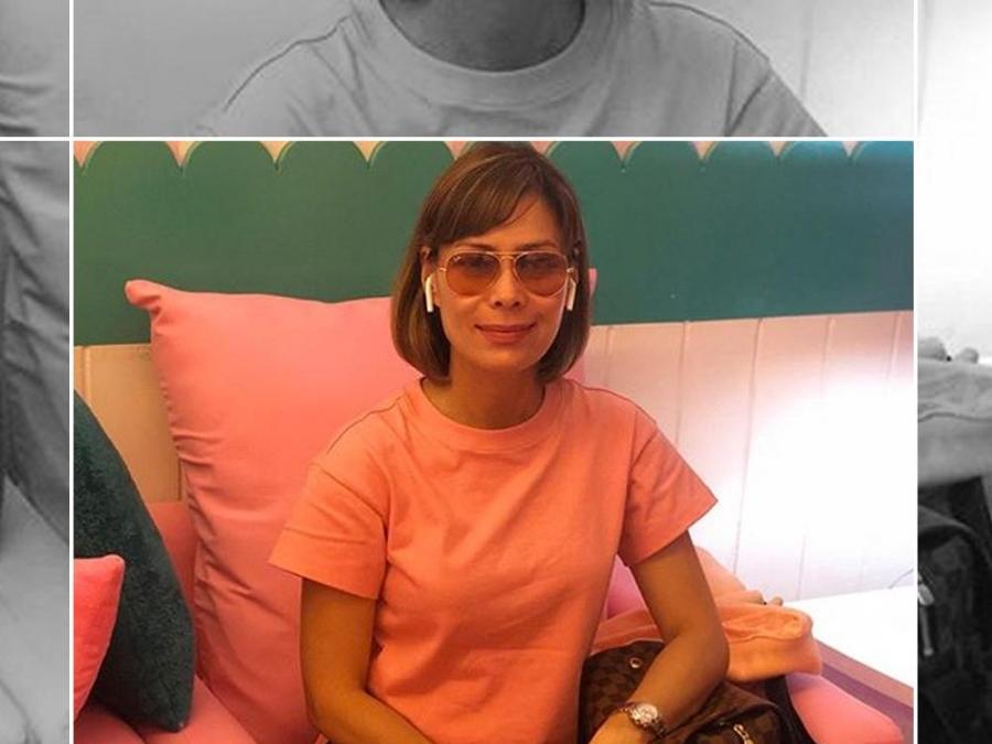 Glydel Mercado shows just how much ice cream she's eaten during quarantine