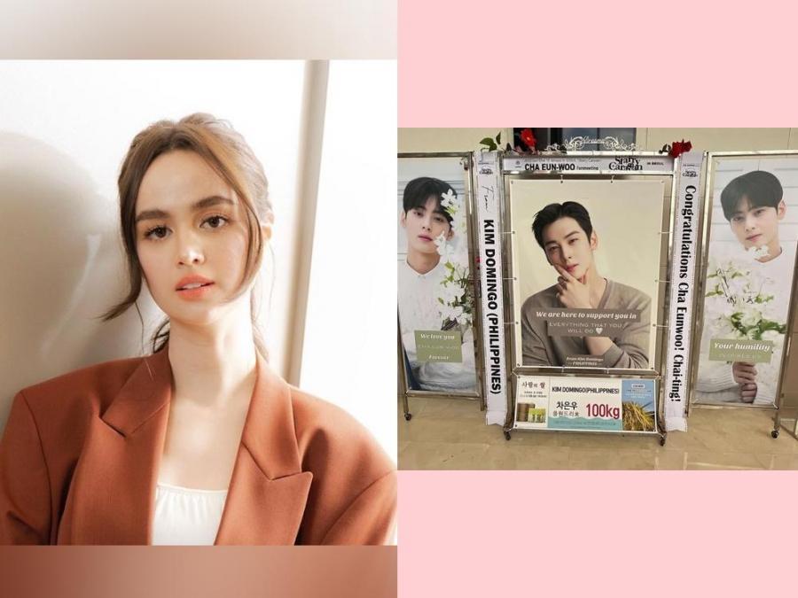 Kim Domingo sends a rice wreath for Cha Eun woo s fan meeting in