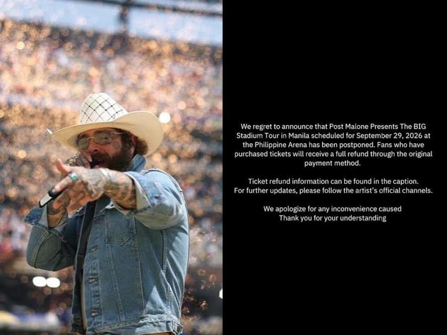 Post Malone's show in PH postponed