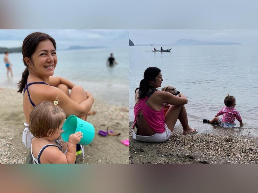 Alice Dixson and Baby Aura