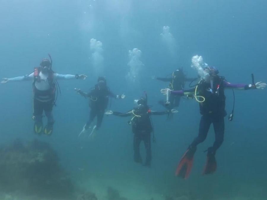 Marine scientists Tala dance challenge underwater