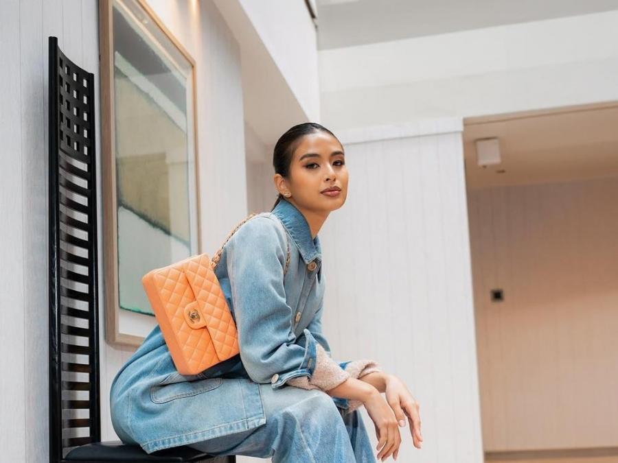 Gabbi Garcia tops her denim outfit with a French designer bag