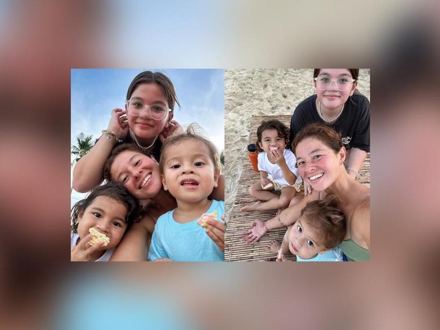 Andi Eigenmann with her children Ellie, Lilo, and Koa