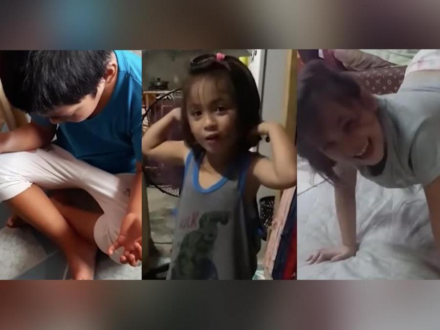 children meditating and exercising