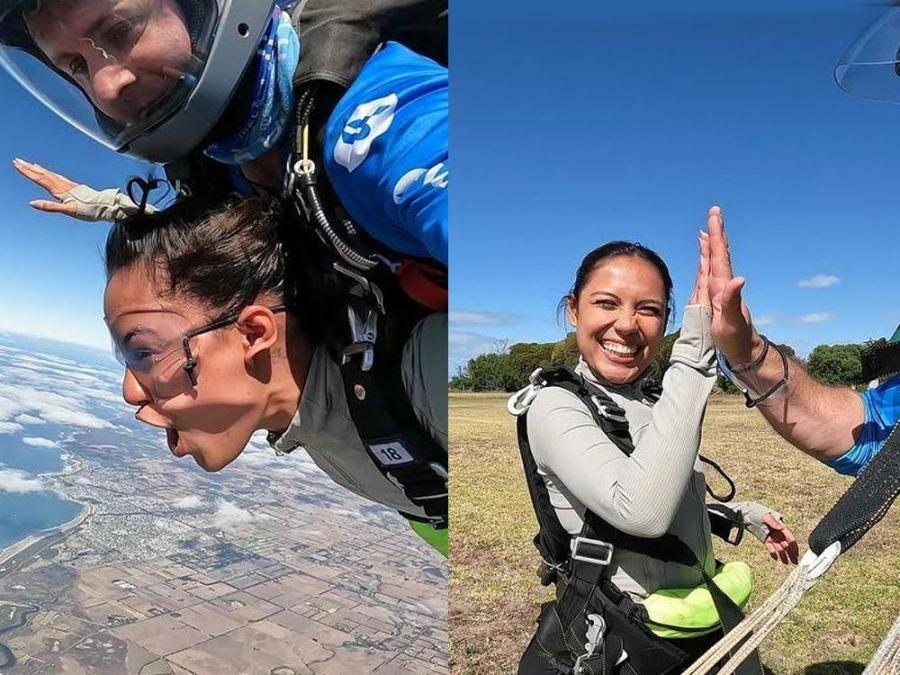 Rain Matienzo skydiving
