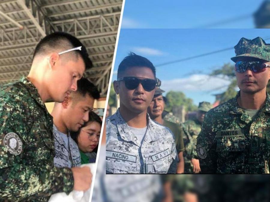 Dingdong and Rocco at the Taal relief operations