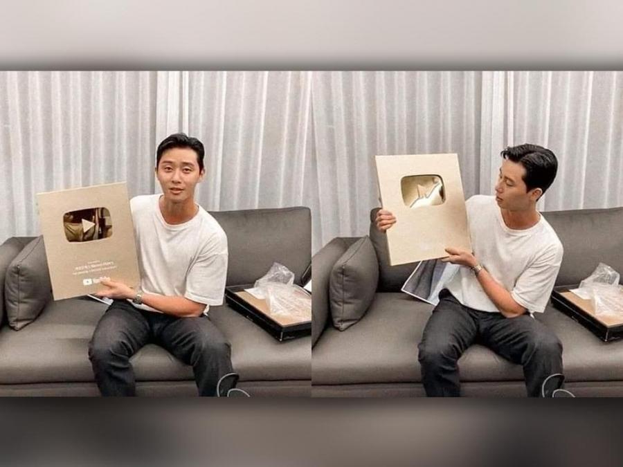 Park Seo-joon receives Gold Play Button after hitting 1 million ...