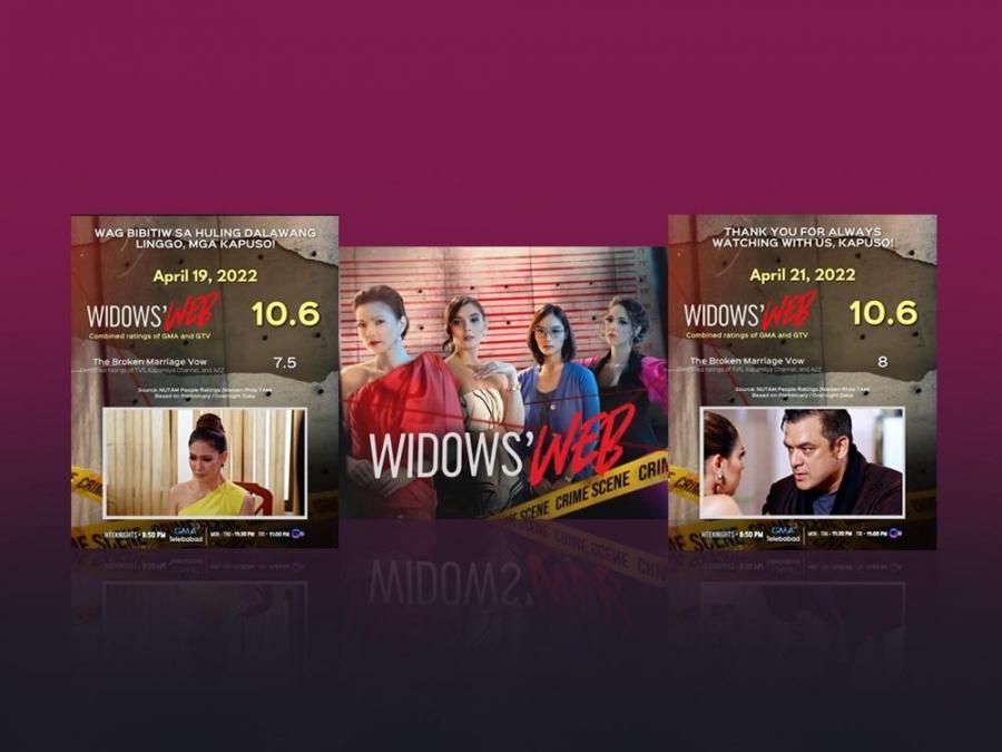 Widows Web T-card and ratings posters