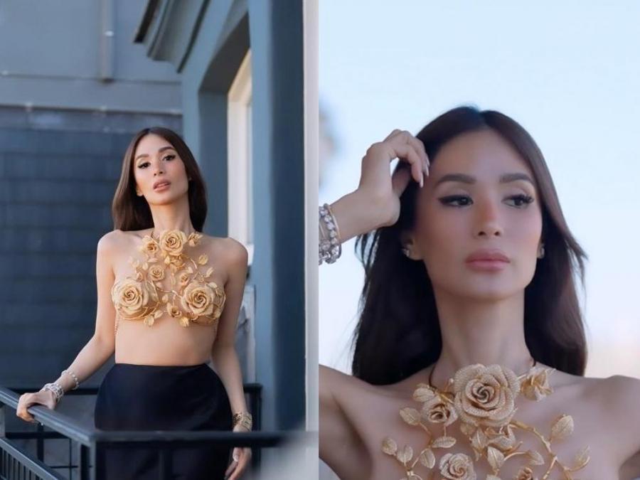 Heart Evangelista is daring and elegant in golden designer top