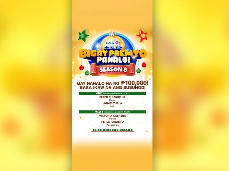 One Million Pesos And More Cash Prizes Up For Grabs In Gma Network S Kapuso Bigay Premyo Panalo