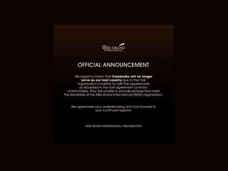 Miss Grand International statement