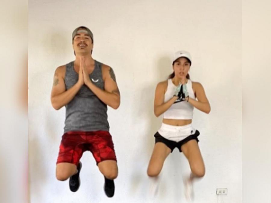 Aubrey Miles and Troy  Montero home workout