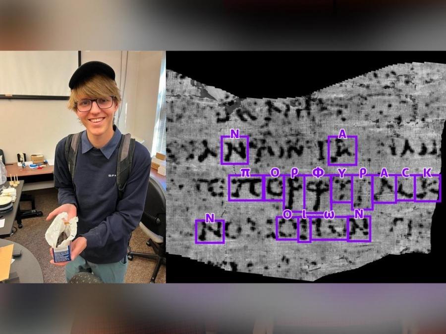 A 2,000-year-old papyrus is decoded by a 21-year-old using AI