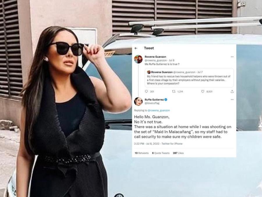 Ruffa Gutierrez disputes allegations she threw out 2 household staff ...