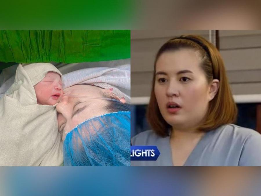 Janna Dominguez gives birth