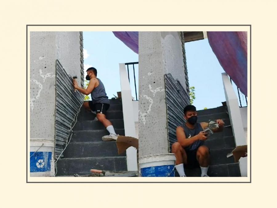 Rocco Nacino helps in his house construction