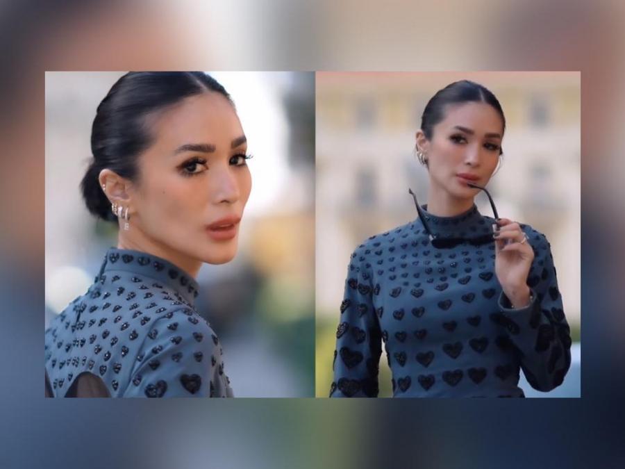 Heart Evangelista wears a Cheetah Rivera piece adorned with hearts