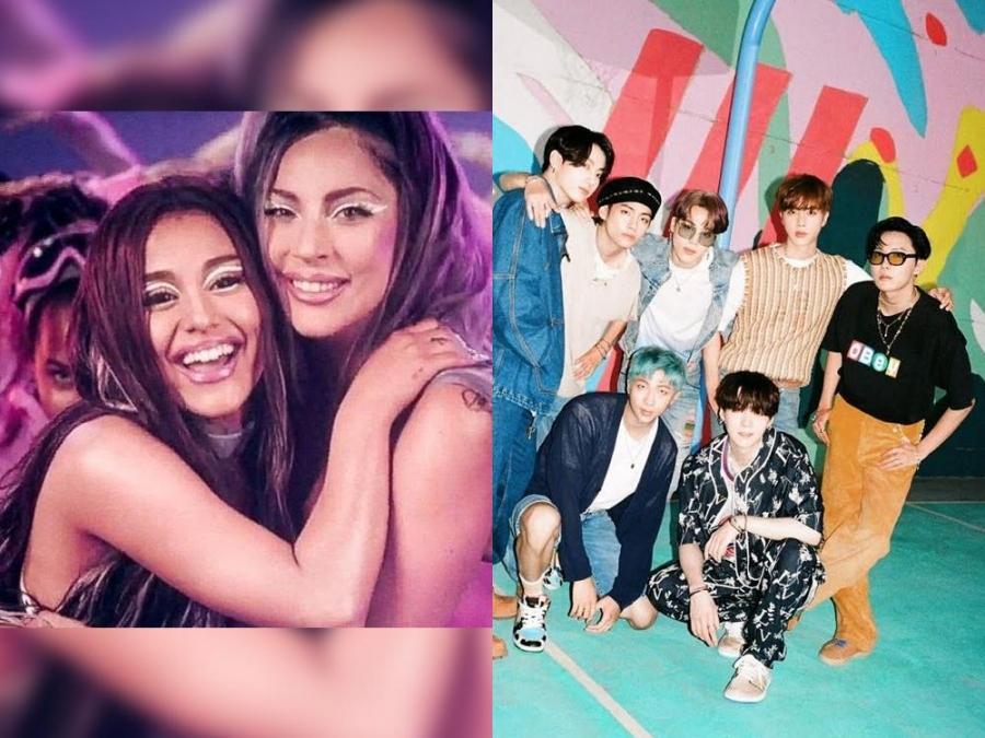 ariana grande with lady gaga and bts