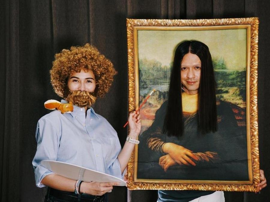 Jennylyn Mercado and Dennis Trillo once again win at Halloween with cool Bob Ross and Mona Lisa costume