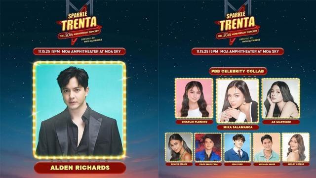 Sparkle Trenta: The 30th anniversary concert's list of artists and performers