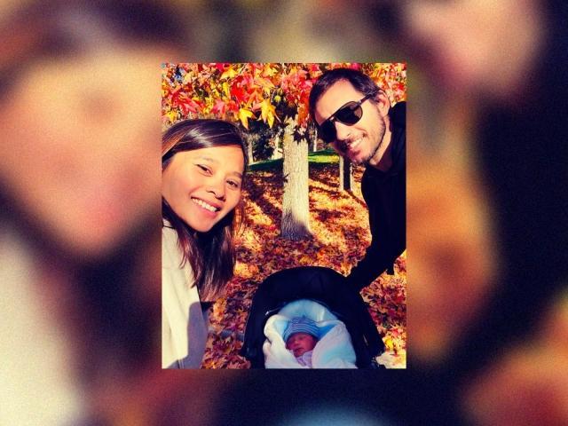 kitchie nadal with newborn son and spanish husband